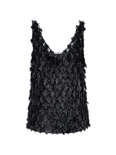 ELISABETTA FRANCHI tulle 3D embroideries top