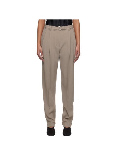 3.1 Phillip Lim Taupe Double Pleat Tapered Trousers