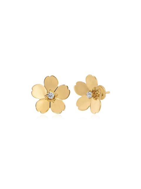 EF Collection Jumbo Cherry Blossom 14K Yellow Gold Earrings