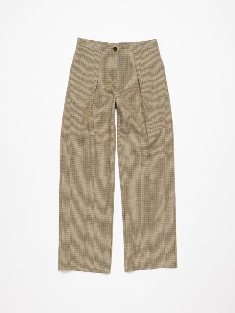 Tailored linen blend trousers - Multi brown