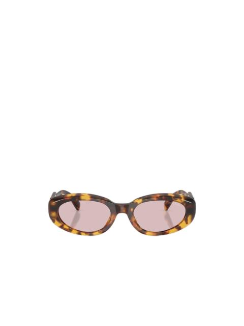 Miu Miu tortoiseshell-effect oval-frame sunglasses