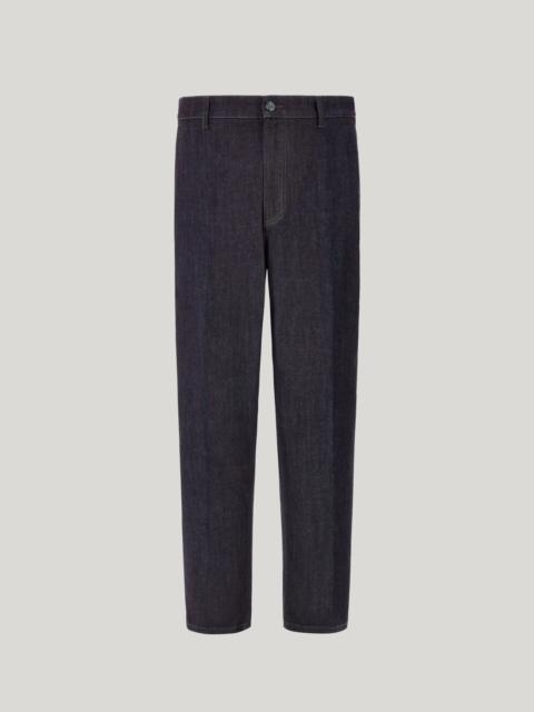 Canali DARK BLUE TAPERED FIT COMFORT DENIM CHINOS