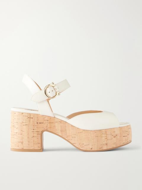 FERRAGAMO Nerea 90 Leather Platform Sandals