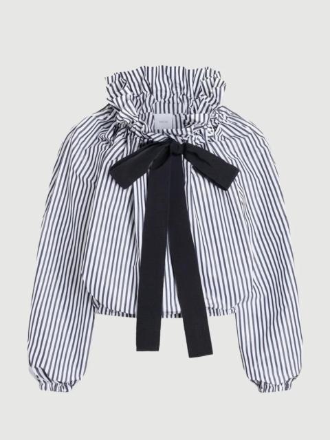 PATOU RECYCLED FAILLE LONG SLEEVE CROP TOP