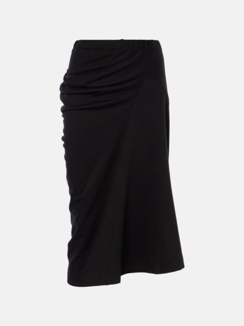 Dries Van Noten Ruched cotton midi skirt