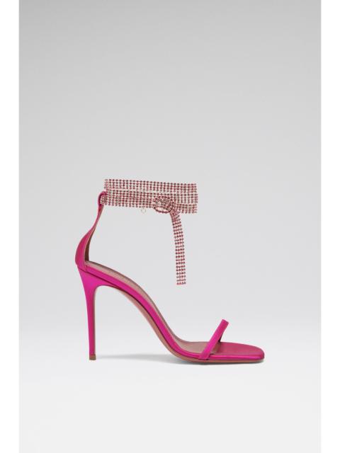 Amina Muaddi GIORGIA CRYSTAL SANDAL RUBY SATIN AND CRYSTALS