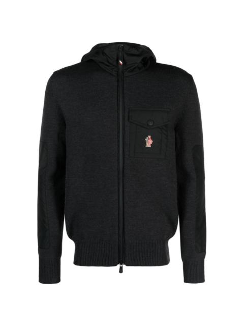 Moncler Grenoble hooded knitted jacket