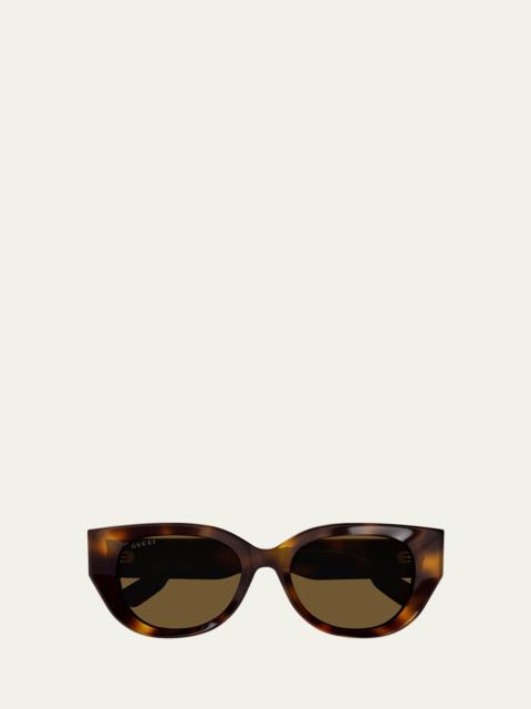 Beveled Recycled Acetate Cat-Eye Sunglasses