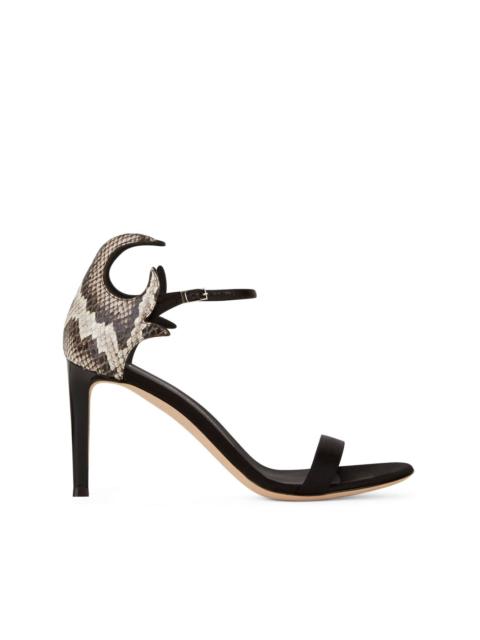 Nyco 85mm snakeskin-effect sandals