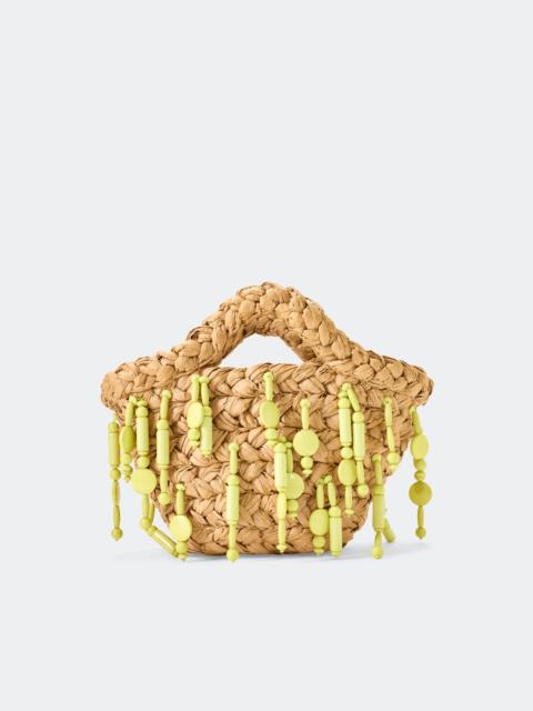 SIMONMILLER Beaded Shelly Bag in Natural/Lime