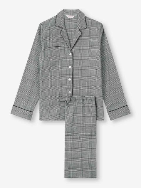 Derek Rose Women's Pajamas Kelburn 42 Brushed Cotton Black