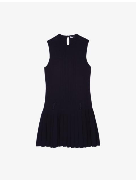 The Kooples Sleeveless Pleated-Skirt Woven Mini Dress
