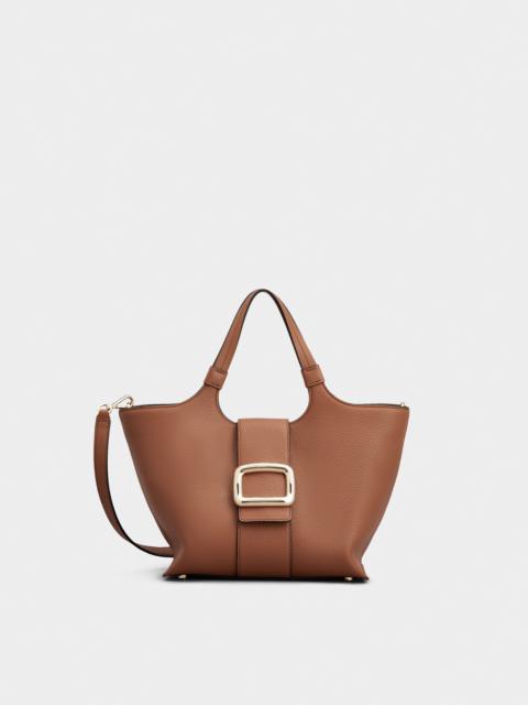 Viv' Choc Mini Shopping Bag in Leather