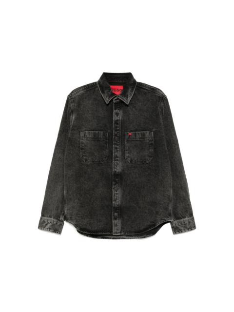 HUGO Patch Pockets Oversized Denim shirt