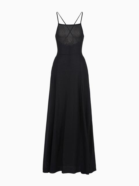 EMPORIO ARMANI Long dress in ottoman-look jersey