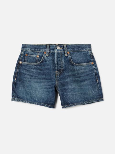 RE/DONE Mid Rise Boy Short - Whiskey Indigo