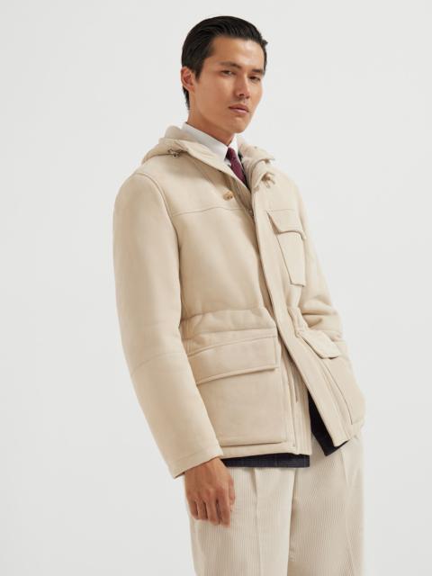 Brunello Cucinelli Tone-on-tone suede shearling parka