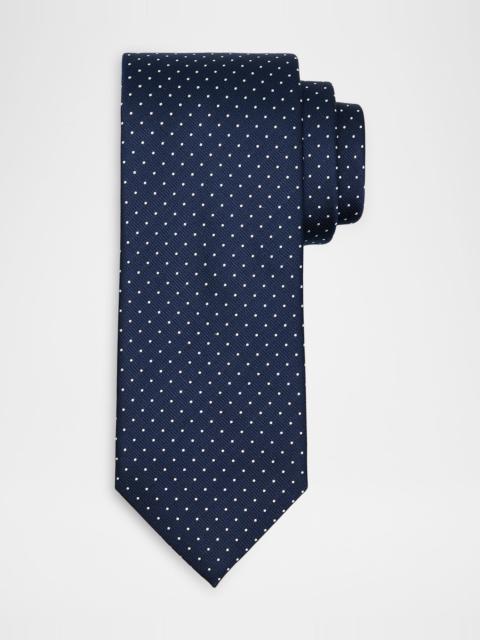 Brioni Men & apos;s Micro-Polka Dot Silk Tie
