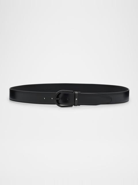 Montblanc Men's Horseshoe-Buckle Leather Belt