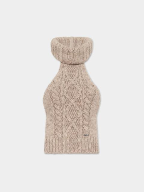 DSQUARED2 WOOL ALPACA CABLE STITCH KNIT TOP