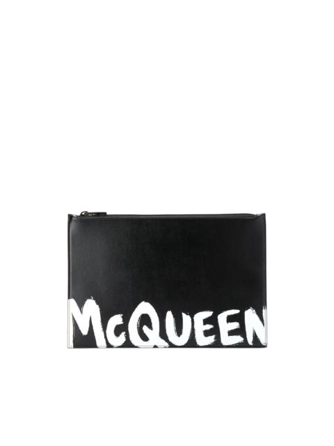 Alexander McQueen contrast logo print clutch