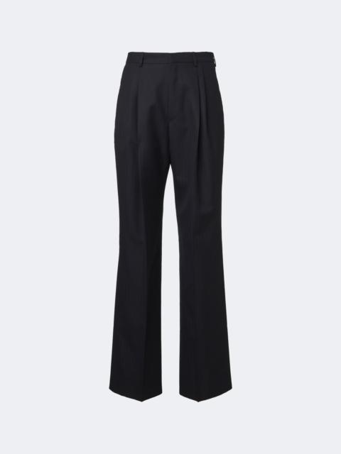 Dries Van Noten Herringbone pleated wool wide-leg pants