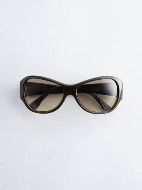 & Other Stories Oversized Curved Sunglasses