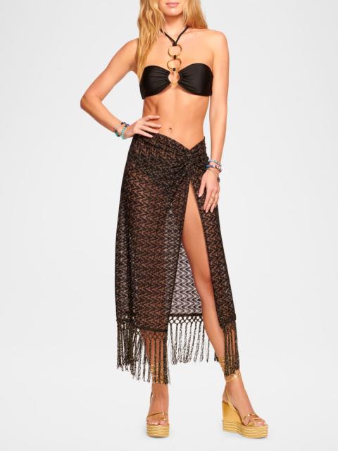RAMY BROOK Gaia Crochet-Knit Midi Skirt