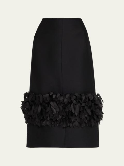 Petal Embellished Pencil Skirt