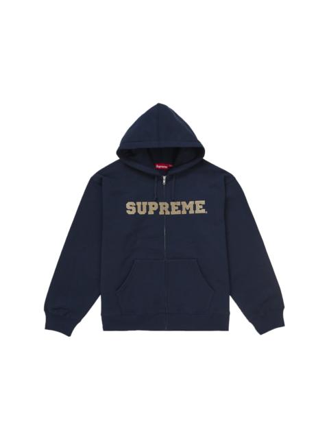 Supreme Supreme Collegiate Applique Zip Up Hooded Sweatshirt Navy