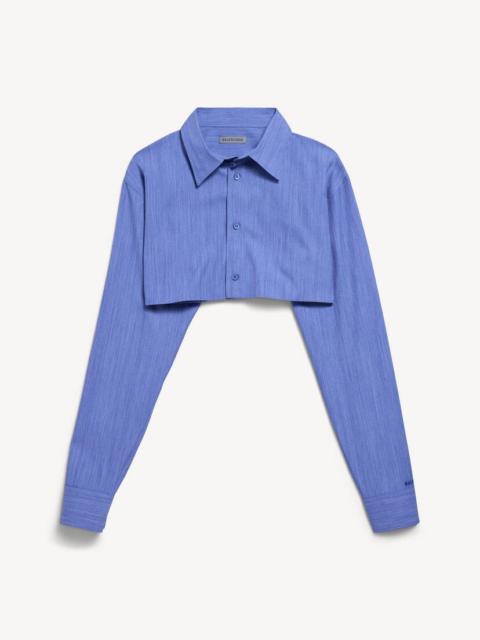 BALENCIAGA Women's Cropped Shirt in Blue