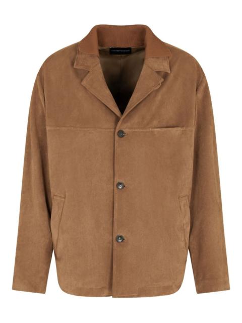 EMPORIO ARMANI button-fastening suede jacket