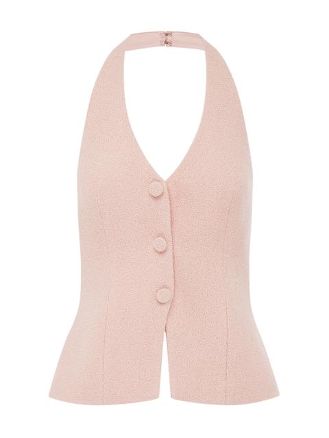 LEO LIN Millie Tweed Top pink
