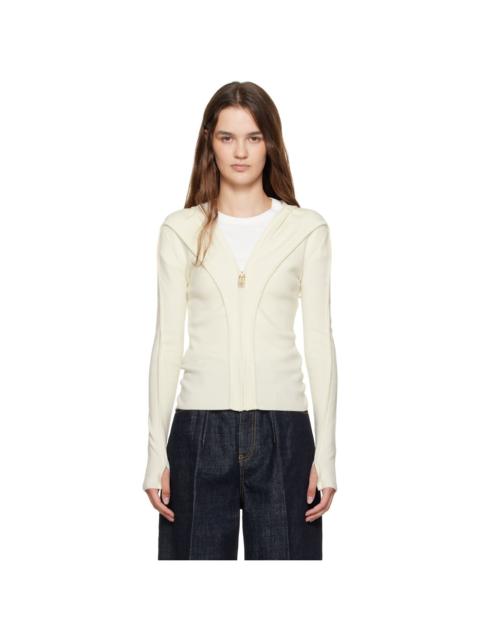 Victoria Beckham Beige Piping Detail Hoodie