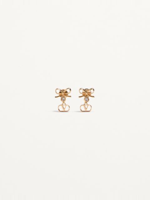 Valentino VLOGO SIGNATURE EARRINGS IN METAL AND SWAROVSKI® CRYSTALS