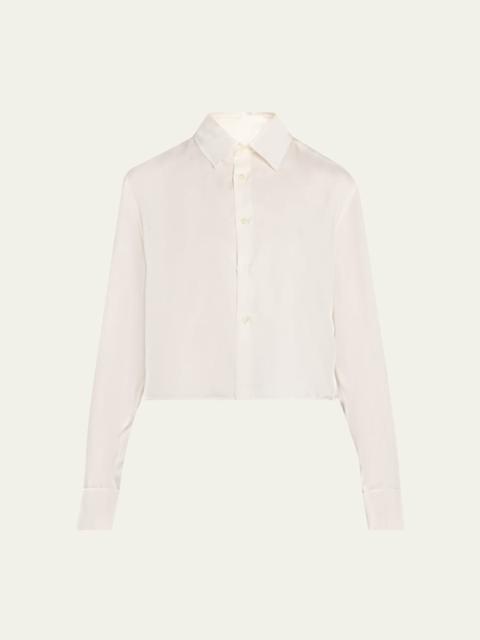 JW Anderson Silk Twill Crop Button-Down Shirt