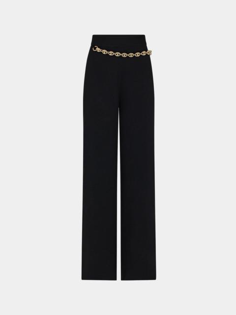 Paco Rabanne BLACK TROUSERS WITH EIGHT GOLD LINKS CHAIN