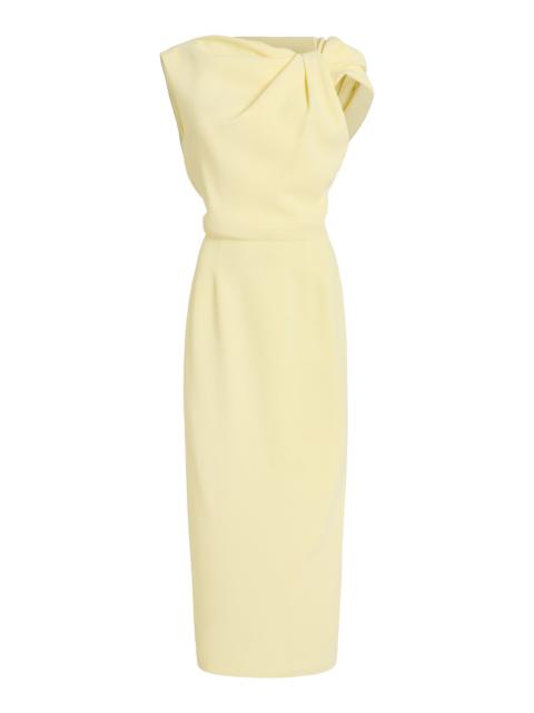 Givenchy Draped Crepe Midi Dress yellow
