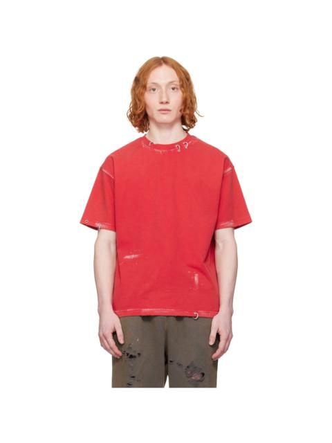 We11done Red Pierced T-shirt