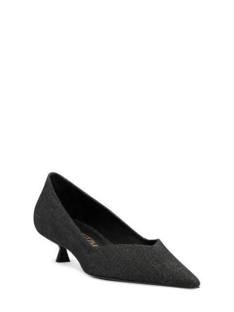 Stuart Weitzman Eva Kitten Heel Pointed Toe Pump