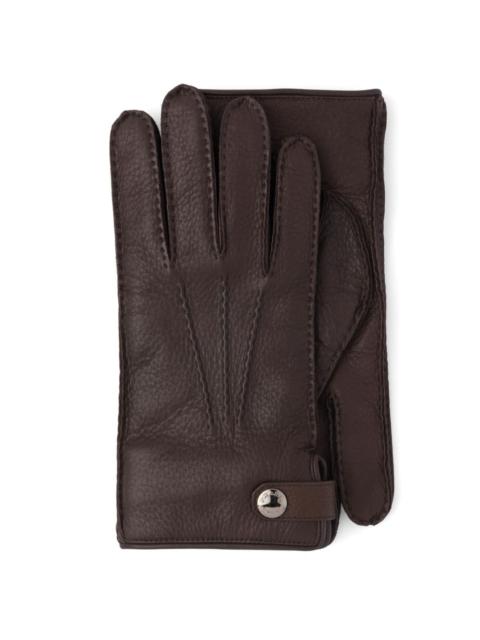Prada press-stud leather gloves
