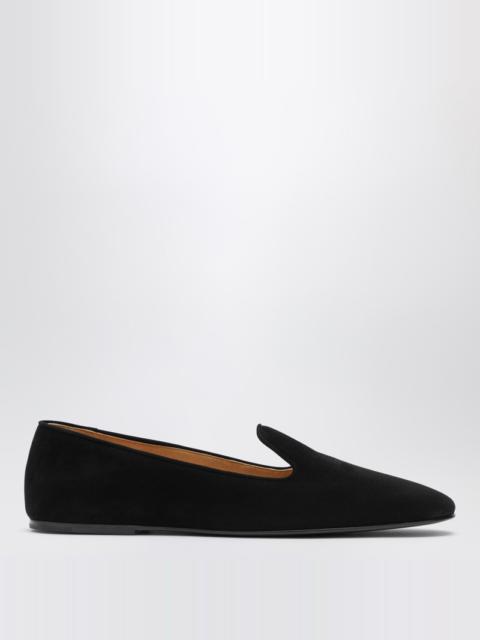 The Row Lippi black suede loafer