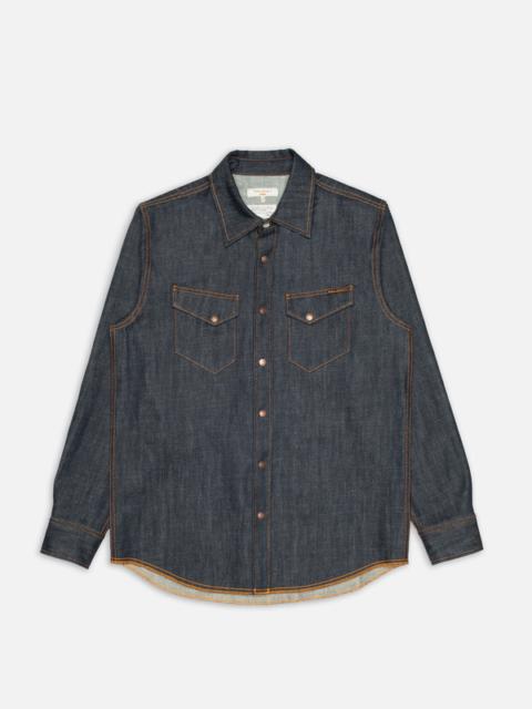 Nudie Jeans Gunnar Denim Shirt Dry Streaky
