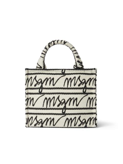 MSGM Small anvas tote bag with jacquard logo
