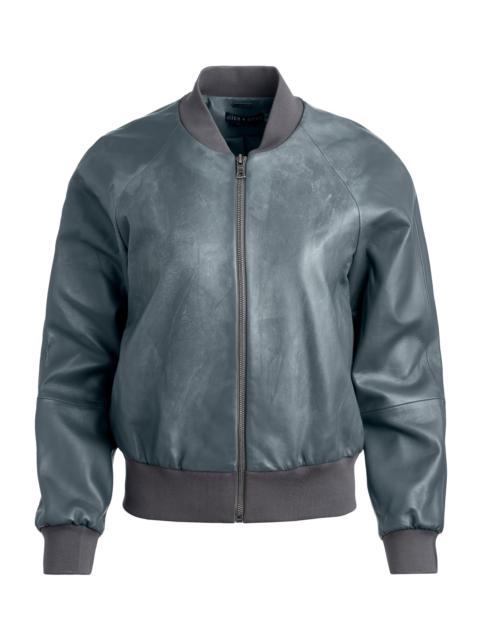Alice + Olivia FELISA LEATHER VARSITY JACKET