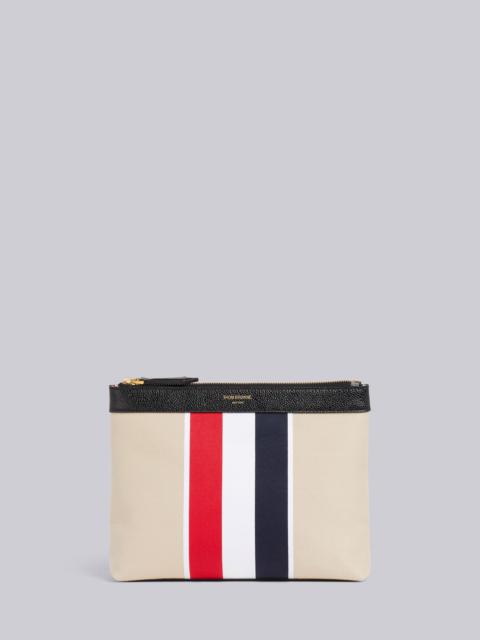 Thom Browne Natural Cotton Canvas Jacquard Stripe Toiletry Case