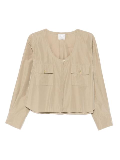 forte_forte flap-pocket long-sleeved blouse