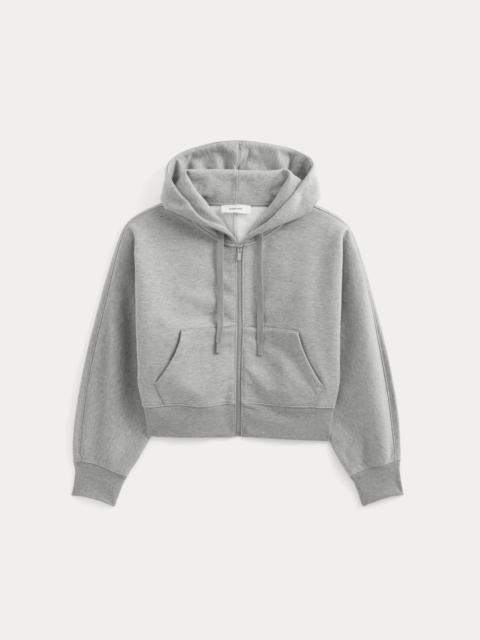 EVERLANE LUXE FLEECE FULL-ZIP CROPPED HOODIE