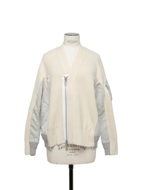 sacai Wool Knit x Nylon Twill Cardigan