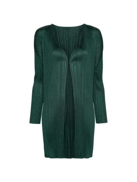 Pleats Please Issey Miyake open pleated cardi-coat